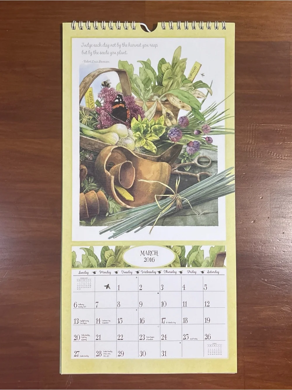 2016 The LANG Marjolein Bastin Nature’s Journal Calendar + Sleeve 15”x8”